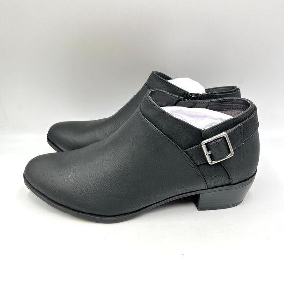 Lifestride Womens Size 11 Alexi Black Faux Vegan Leather Ankle Boots Booties - Picture 6 of 13